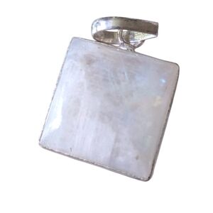 Square Moonstone Silver Pendant